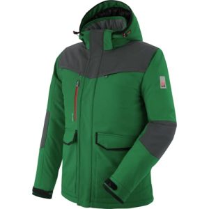 WÜRTH MODYF Winterjacke für Herren Softshelljacke Winter Stretch X in Grün – extra warme Jacke für die kalten Tage - wasserabweisend und winddicht - in der Größe 5XL