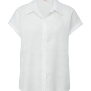 s.Oliver Damen 2147437 Leinen Bluse, Kurzarm, 100, 40 EU