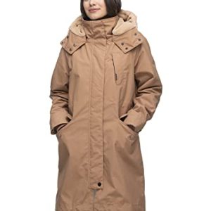 Ragwear NICCO Damen Frauen Mantel,Parka,Wintermantel,lange Jacke,Stehkragen,wasserabweisend,Braun,S