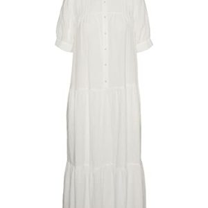 Vero Moda Women's VMMILAN 2/4 7/8 Dress WVN Kleid, Snow White, L
