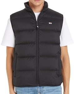 Tommy Jeans Herren Weste Light Down Vest Steppweste, Schwarz (Black), XS