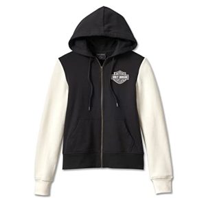 HARLEY-DAVIDSON Special Colorblock Racer Font Black Beauty Hoodie Damen Sweatshirt, XXL