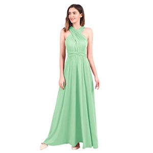 Langes Maxikleid für Damen, schulterfrei, sexy, für Hochzeit, Brautjungfer, Abendkleid, bodenlang, für Abschlussball und Abendveranstaltungen Gr. X-Large, türkis