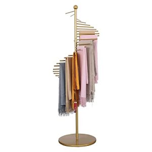 Band Geschenkpapier-Schal-Rack Drehbar Halterung für Schal, Zuhause/ Kommerziell Stehender Boden Ständer für Organizer für Seidenschal/ Stoff/ Halstuch, 28/30 Stangen zum Aufhängen ( Color : Gold , Si