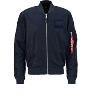 ALPHA INDUSTRIES Herren MA-1 TT NASA Reversible II Bomberjacke, Black, Small