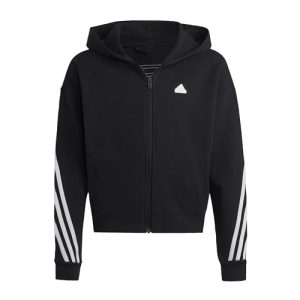 adidas Mädchen Hooded Track Top G Fi 3S Fz, Black/White, IC0118, 164