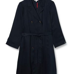 Tommy Hilfiger Damen Mantel Trenchcoat, Blau (Desert Sky), 54