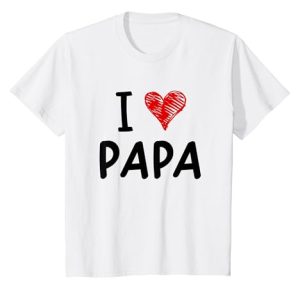 Kinder I love Papa Vater Geschenk Geburtstag von Sohn Tochter Herz T-Shirt