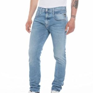 Replay Herren Jeans Anbass Slim-Fit Hyperflex mit Stretch, Light Blue 010-1 (Blau), 34W / 30L