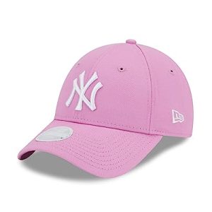 New Era NY Cap Damen Mädchen Frau New York Yankees Kappe verstellbar rosa weiß Teamlogo MLB - One-Size