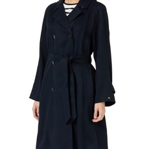 Tommy Hilfiger Damen Mantel Trenchcoat, Blau (Desert Sky), 44