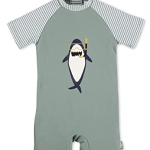 Sterntaler Unisex Kinder Jungen Schwimmanzug Baby Schwimmanzug Hai UV-Schutz 50+ dunkelgrün, 116