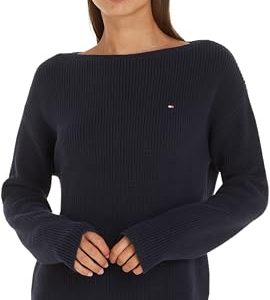 Tommy Hilfiger Damen Pullover Strickpullover, Blau (Desert Sky), XL