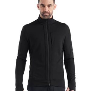 Icebreaker Merino Herren Quantum Iii Pullover, langärmelig, Wolle, mit durchgehendem Reißverschluss Sweatshirt, schwarz, Small
