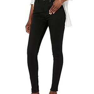 Goodthreads Damen Skinny-Jeans mit Hohem Bund, Schwarz, 57