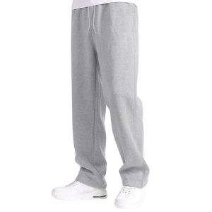 Generisch Jogginghose Herren Breite Baggy Sweatpants Baumwolle Elastische Taille Jogging Hose Weites Bein Sporthose Lang Sweat Pants Men Winter Warme Männer Sweathose Mit Taschen A9- Grau M