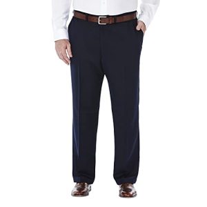 Haggar Herren Big & Tall Cool 18 Gabardine Erweiterbare Taille Plain Front Hose - Blau - 60W / 32L