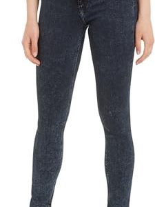 Calvin Klein Jeans Damen Jeans High Rise Skinny Fit, Blau (Denim Dark), 28W / 30L