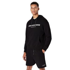 Armani Exchange Herren Limited Edition Beat One Capsule Cotton French Terry Hoodie Sweatshirt, Schwarz, M EU