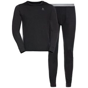 Odlo Herren Funktionsunterwäsche Set 100% MERINO 200 GRAMM, black - black, L