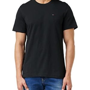 Tommy Hilfiger Herren Tjm Xslim Jersey Tee Dm0dm04411 Langarmhemd, Schwarz (Tommy Black), XXL EU