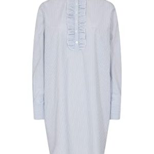 SOYACONCEPT Damen Sc-bea 3 Gestreiftes Rüschenhemd Tunika-Shirt, Cashmere Blue Combi, 38