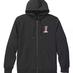Harley-Davidson Herren Sweatshirtjacke Freizeit #1 Race Zipper Sweatjacke Männer Biker Zip Up Hoodie Motorradjacke, 2XL