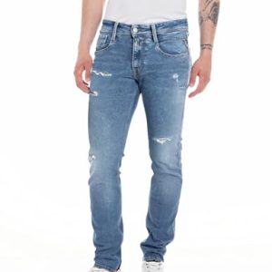 Replay Herren Jeans Hyperflex mit Stretch, Blau (Medium Blue 009), 40W / 34L