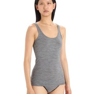 Icebreaker Damen Siren Tank Top - Sporttop Damen - Merinowolle Unterwäsche - Gritstone Heather, L