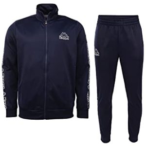 Kappa Jogginganzug Herren in Größe 2XL I Trainingsanzug in Blau mit stylischem Logo an Armen & Beinen I Geeignet als Sportanzug, Lounge Wear oder für die Freizeit I Regular Fit