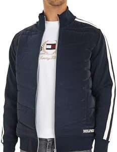 Tommy Hilfiger Herren Sweatshirt mit Reißverschluss Zipper Zipper, Blau (Desert Sky), S