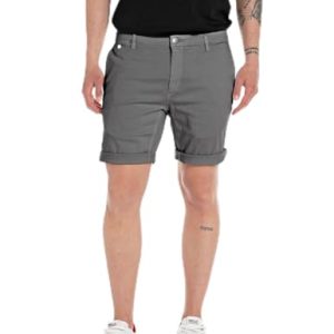 Replay Herren Bermudas Benni Hyperflex X-Lite aus Stretch Denim, Medium Grey 176 (Grau), 32