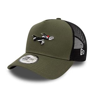 New Era Looney Tunes Fankappe Sylvester Oliv A-Frame Trucker gebogener Schirm Cap - One-Size