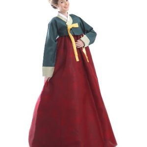 Handgemachter 100% Seide Kleid Hanbok Korea Lang Tracht Schwarz Design Umbund Party Dress Kleid Mode Neu