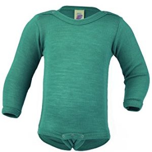 Engel Wool Babygrow Langarm mit Druckknöpfen an der Schulter – Wolle-Seide-86/92 cm