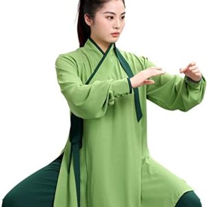 Kampfkunst Anzug Kung Fu und Tai Chi Uniform Weiche grüne Männer Frauen Kung Fu Uniform chinesischen Stil Tai Chi Uniform Wushu Kampfkunst Morgenübung Bruce Lee Anzug Taichi Set ( Color : Green , Siz