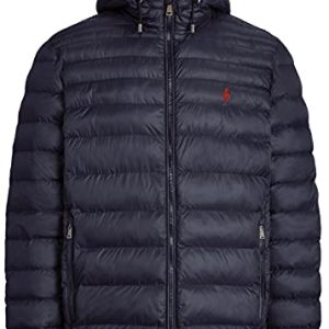 Polo Ralph Lauren Leichte Bleeker Daunenjacke für Herren, Aviator Navy (mit Kapuzenpullover), X-Large
