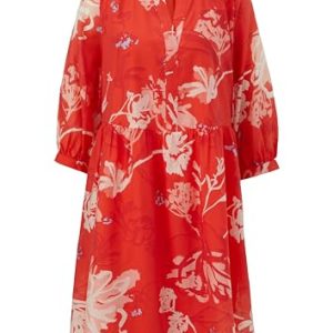 s.Oliver Damen 2141296 Tunika Kleid mit Allover Muster Tunika Kleid mit Allover Muster, rot_30A2, 42