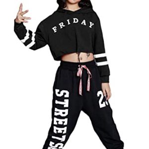 LOLANTA Hip Hop Kleidung Mädchen,Kinder Streetdance Klamotten Outfit