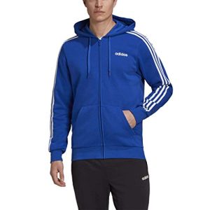 adidas Herren Essentials 3-Stripes Fleece Hoodie Jacke, Team Royal Blue/White, Large