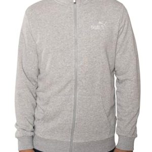 PUMA Sweatjacke Herren ohne Kapuze, Sportjacke, Trainingsjacke, Statement Deluxe Edition, Hellgrau, Größe L
