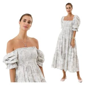 NOTHING FITS BUT Klassisches Stillkleid aus Leinen für Damen, Baumwolle Kiko Umstandskleid, lässiges Umstandskleid, Grau, S