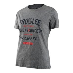 Troy Lee Designs Damen-T-Shirt, ausrollbar, kurzärmelig, Motocross Dirtbike Mountainbike-Shirt, Erwachsene, dunkelgrau (Deep Heather), Klein