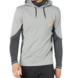 Quiksilver Mens Long Sleeve UV Protection Hooded Rashguard - Angler Hooded 2 Ls (Sharkskin, XX-Large)