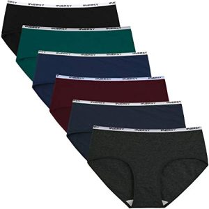 INNERSY Unterhosen Damen Baumwolle Slips Mehrpack Hipster Unterwäsche Set 6er Pack (M, Dunkle)