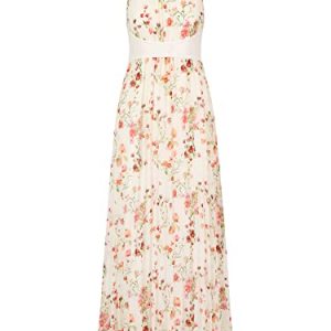 ApartFashion Damen Chiffonkleid Kleid, Creme-mehrfarbig, 40 EU