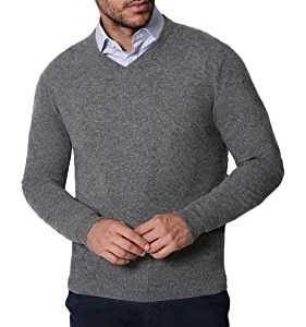 1stAmerican Made in Italy Winter längarmige Pullover aus 100% reinen Kaschmir V-Ausschnitt Herren Slim Fit - winterliche Herren 100% Cashmere