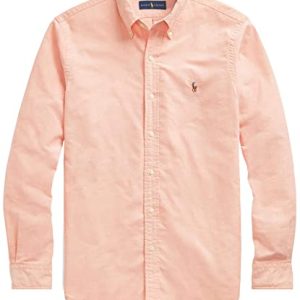 POLO RALPH LAUREN Klassisches Oxford-Hemd für Herren, langärmelig, The Basic Orange, Mittel
