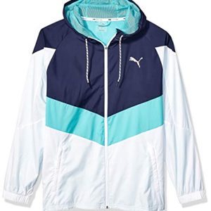PUMA Herren Reactive Gewebte Jacke Windbreaker, White-Peacoat-Blue Turquoise, Small