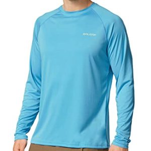BALEAF UV Shirt Herren Wasser UV-Schutz UPF 50+ Rashguard Sonnenschutz Langarm Shirt Blau XL